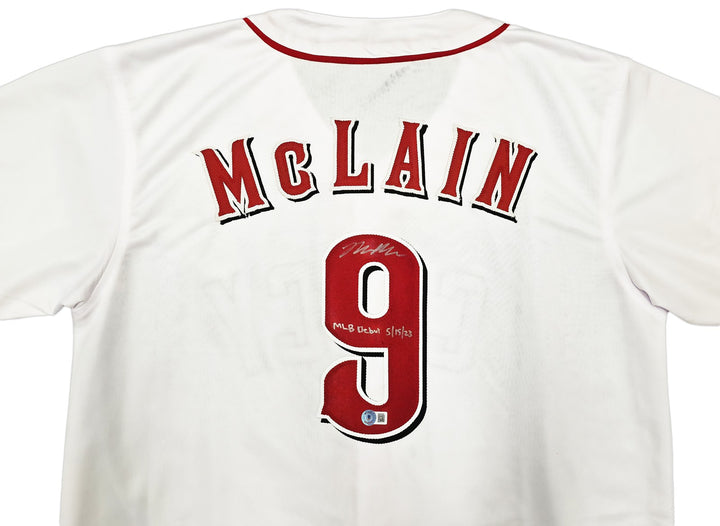 Reds Matt McLain Signed White Jersey "MLB Debut 5/15/23" Beckett Witness