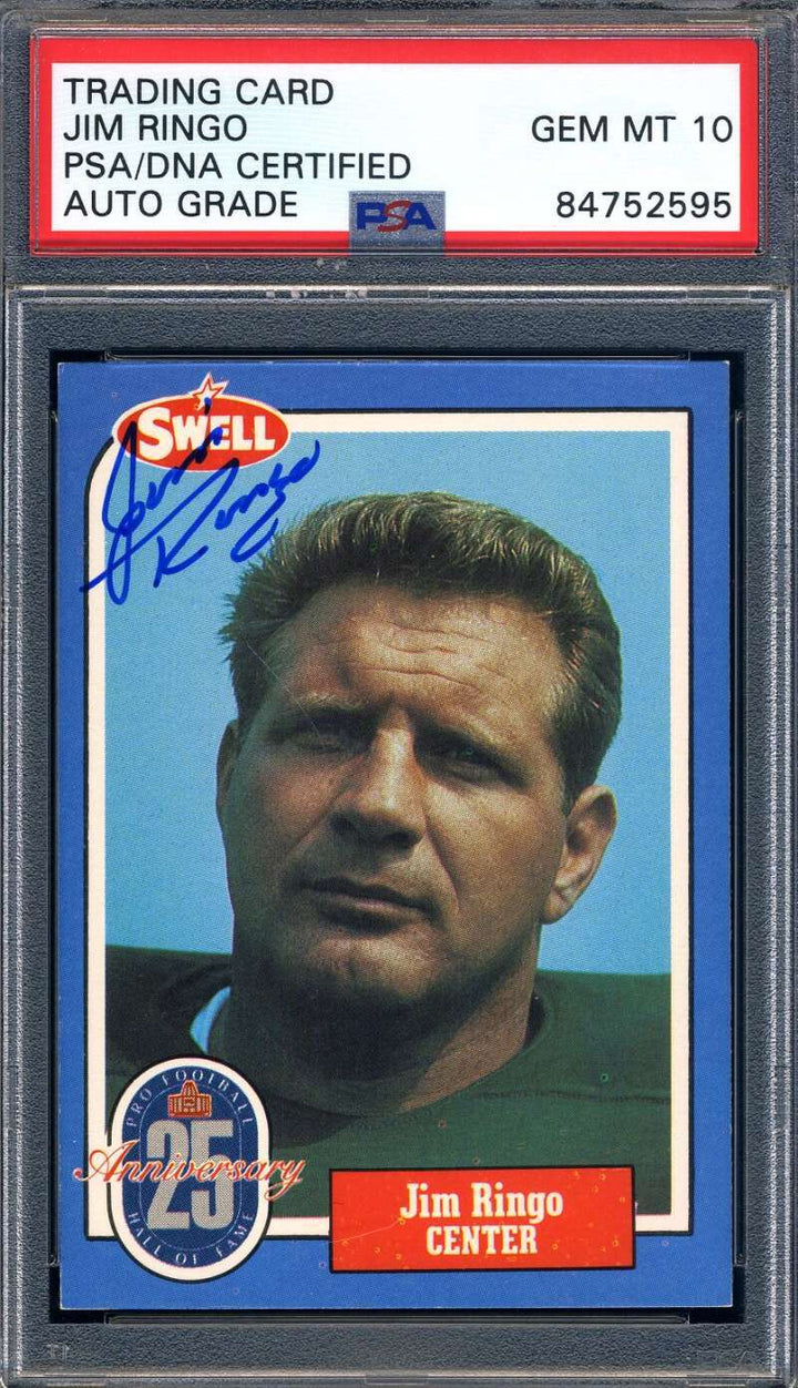 Jim Ringo Gem Mint 10 PSA DNA Signed 1988 Swell Autograph