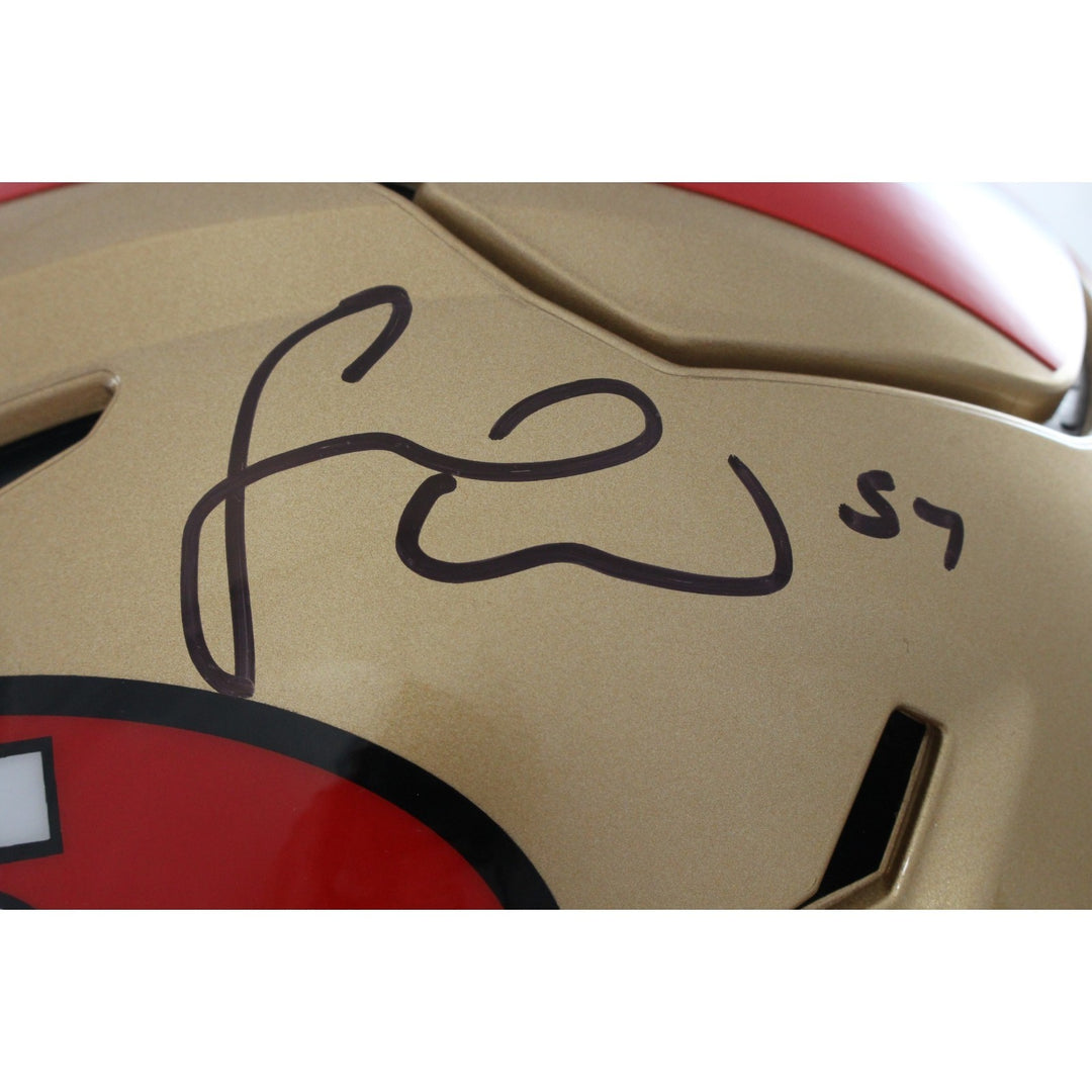 Fred Warner Autographed San Francisco 49ers SpeedFlex TB Helmet Beckett 56482