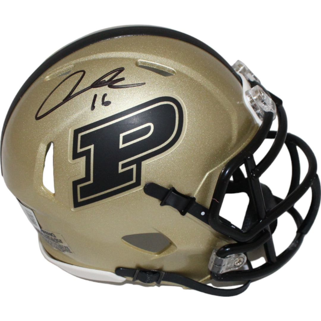 Aidan O'Connell Signed Purdue Boilermakers Gold Mini Helmet Beckett 43665