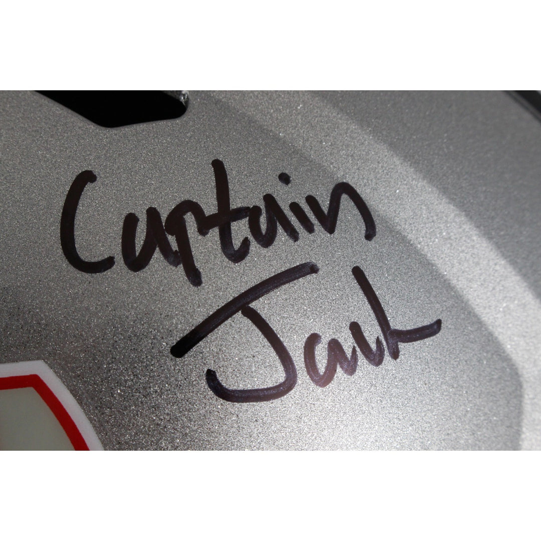 Jack Sawyer Signed Ohio State 24 Champs F/S Helmet Captain Jack Beckett 50058