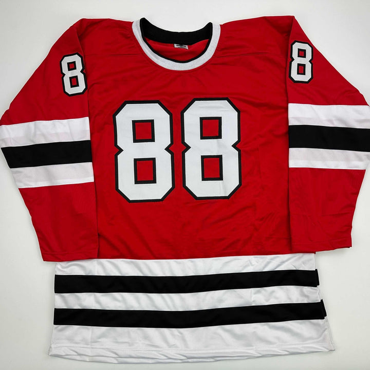 Facsimile Autographed Patrick Kane Chicago Red Reprint Jersey Size Men's XL