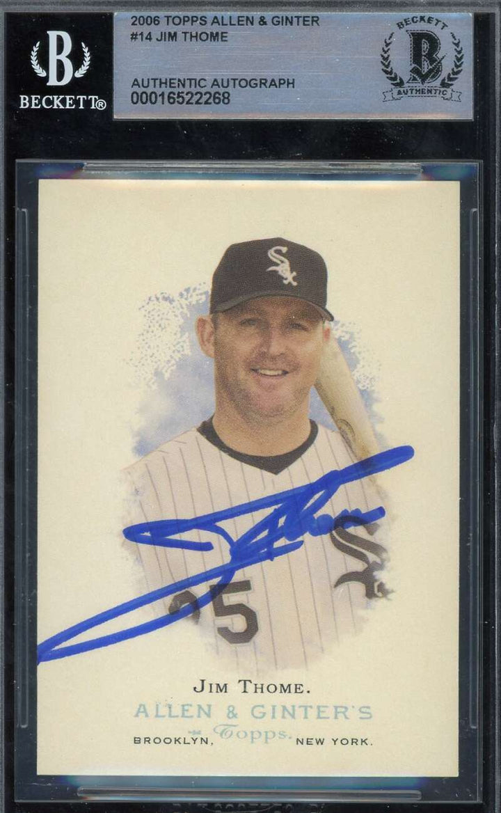 Jim Thome Beckett BAS Signed 2006 Topps Allen and Ginter Autographed
