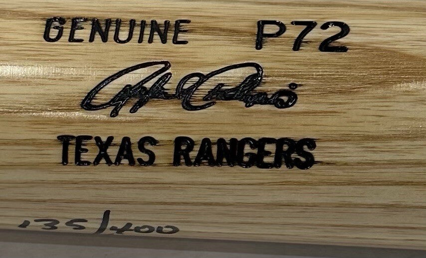 Rafael Palmeiro Signed LS Game Model Bat Auto Rangers LE 400 HR Club Auto PSA