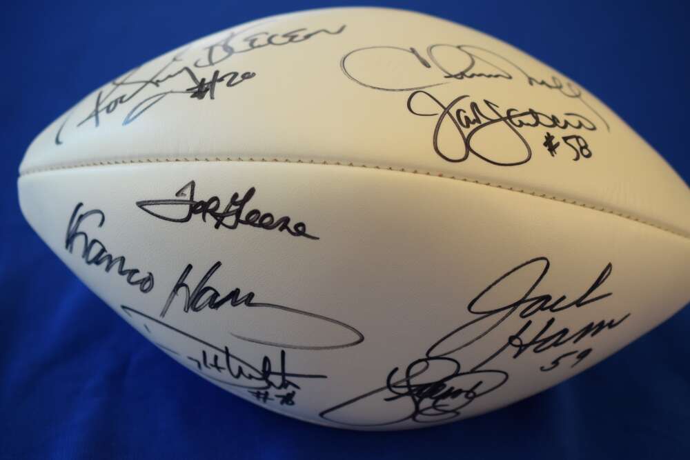 Ham Harris Greene Noll White Greenwood PSA DNA Autograph Football Signed by 8