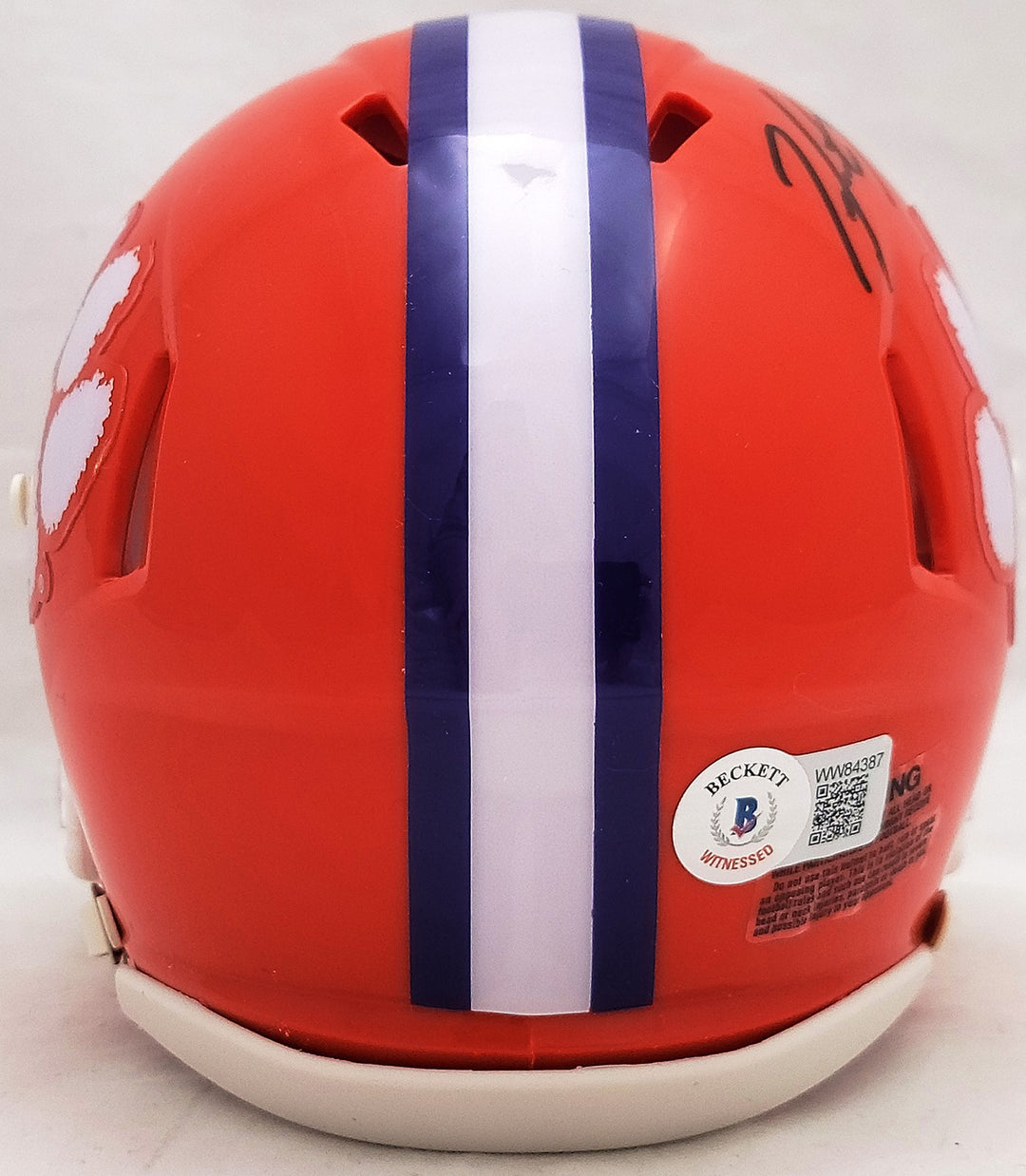 Hunter Renfrow Signed Clemson Tigers Orange Speed Mini Helmet Beckett