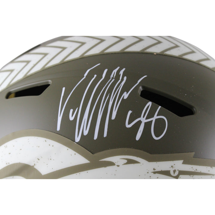 Von Miller Autographed Denver Broncos F/S 22 STS Helmet Beckett Witness 54722
