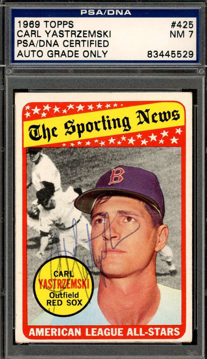 Carl Yastrzemski PSA DNA Vintage Signed 1969 Topps Autograph
