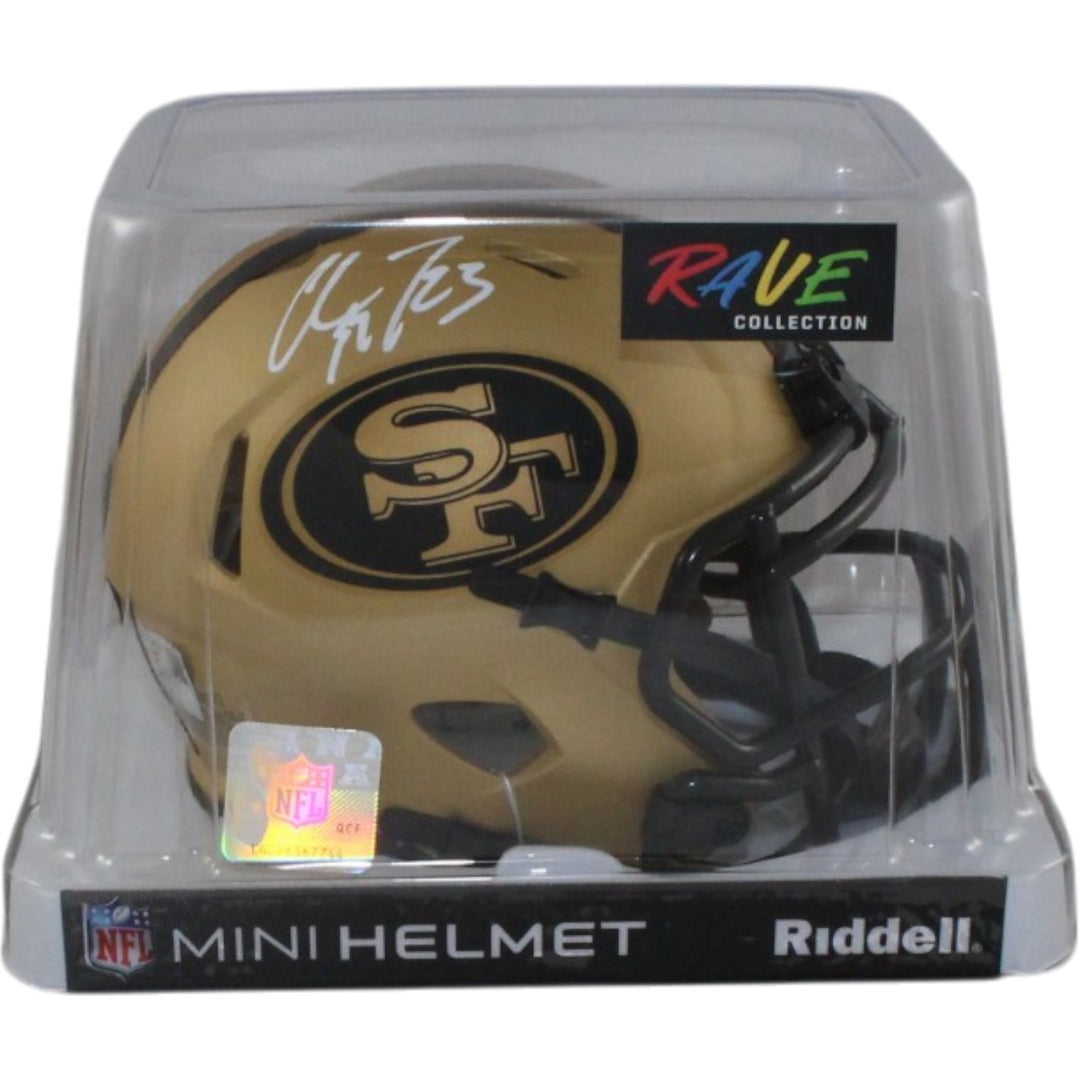 Christian McCaffrey Signed San Francisco 49ers Rave Mini Helmet Fanatics 55625