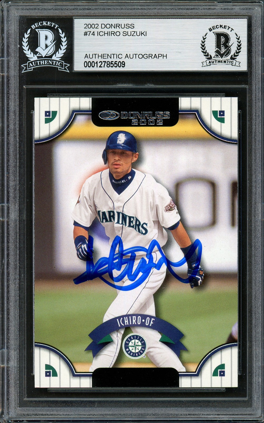 Ichiro Suzuki Signed 2002 Donruss Card 74 Seattle Mariners Beckett