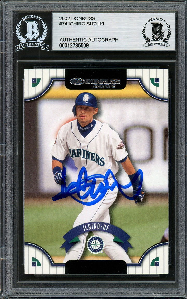 Ichiro Suzuki Signed 2002 Donruss Card 74 Seattle Mariners Beckett