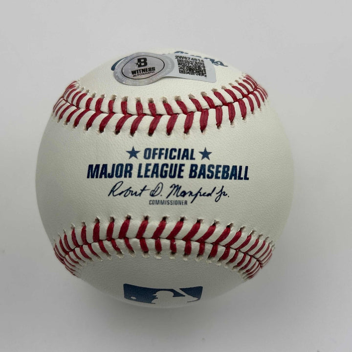 Autographed/Signed Cecil Fielder Rawlings ROML Beckett BAS COA