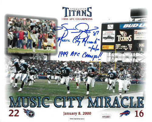 Kevin Dyson signed Titans Titans 16X20 Photo MUSIC CITY MIRACLE 3-stat insc- JSA