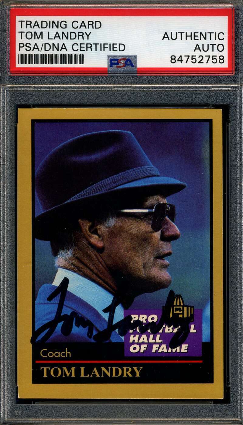 Tom Landry PSA DNA Signed 1991 Enor HOF Autograph