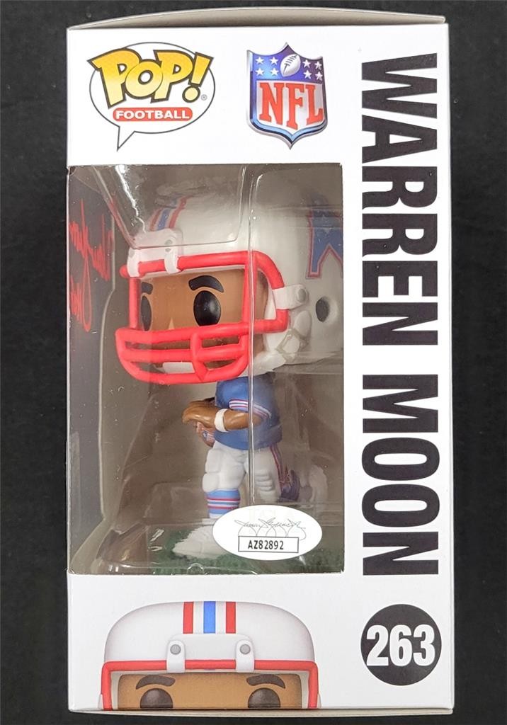 Warren Moon signed "HOF 06" Houston Oilers Funko Pop! 263 autograph ~ JSA COA