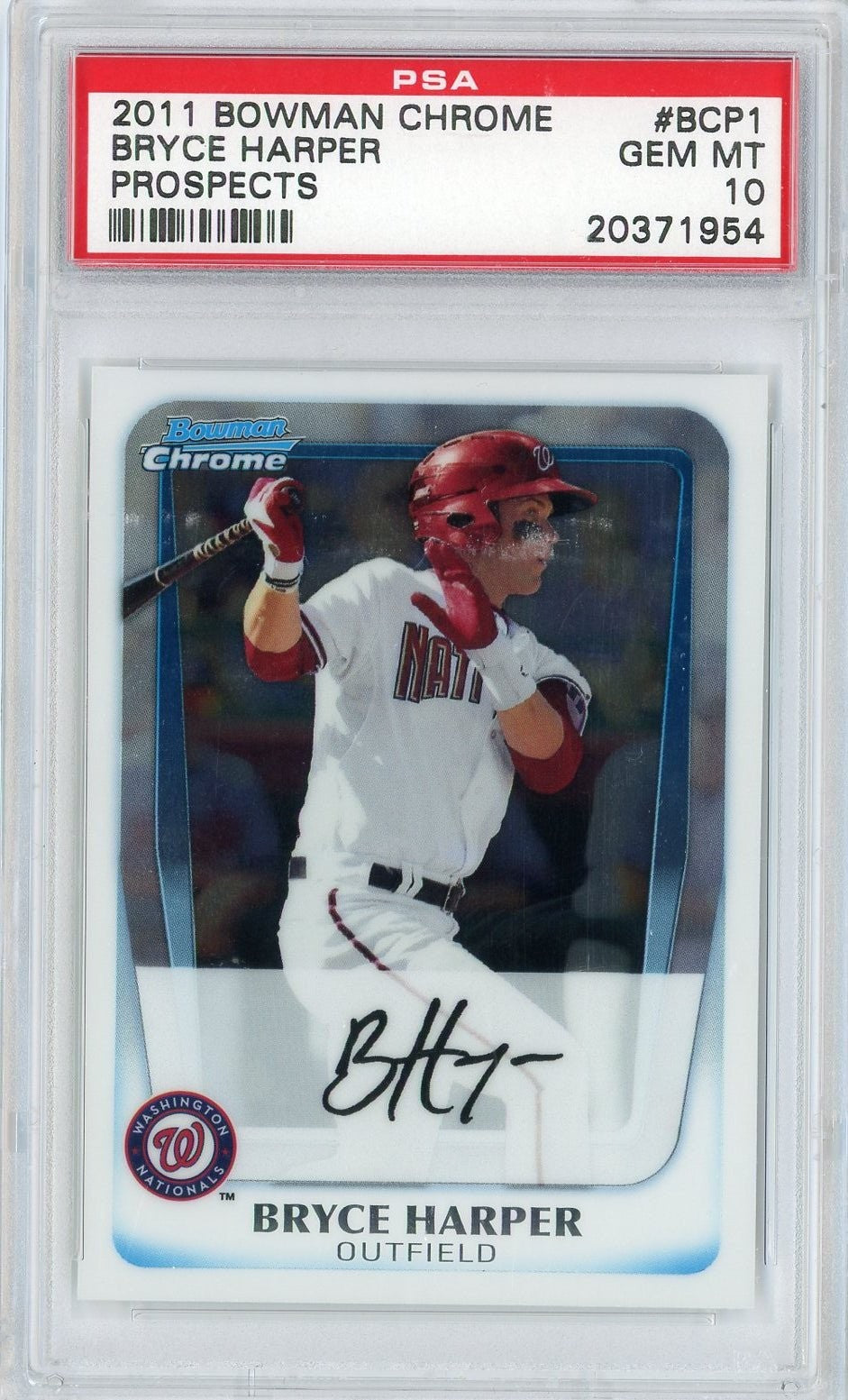 Graded 2011 Bowman Chrome Prospects Bryce Harper #BCP1 Rookie Card PSA 10