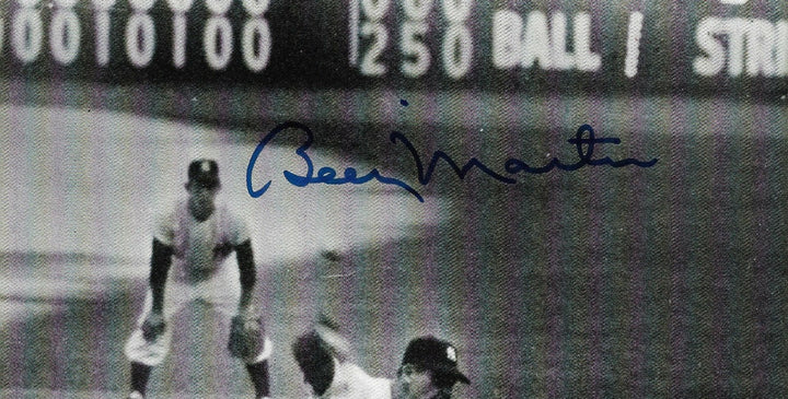 Don Larsen Billy Martin signed 8x10 1956 Perfect Game photo framed JSA LOA