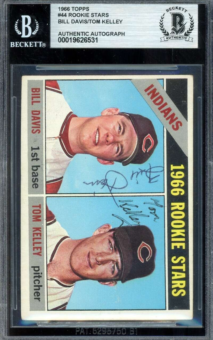 Bill Davis Tom Kelley Beckett BAS Vintage Signed 1966 Topps Rookie Autograph