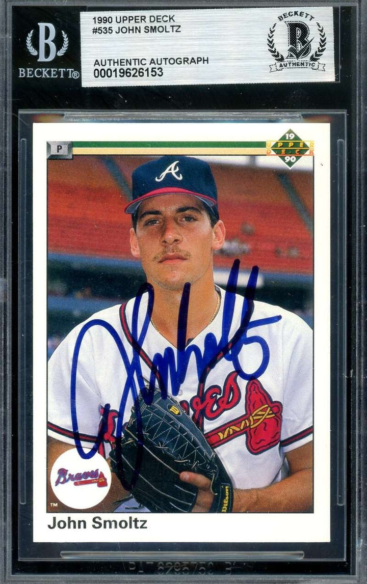 John Smoltz Beckett BAS Signed 1990 Upper Deck Autograph
