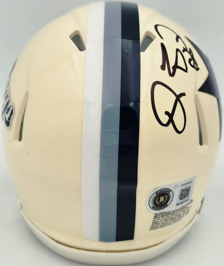 Dez Bryant Signed Dallas Cowboys Cream Retro Speed Mini Helmet Beckett Witness
