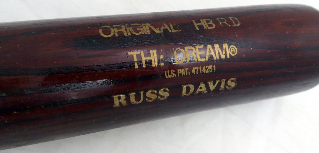 Russ Davis Unsigned Seattle Mariners Red Hoosier Game Used Bat Cracked