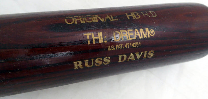 Russ Davis Unsigned Seattle Mariners Red Hoosier Game Used Bat Cracked