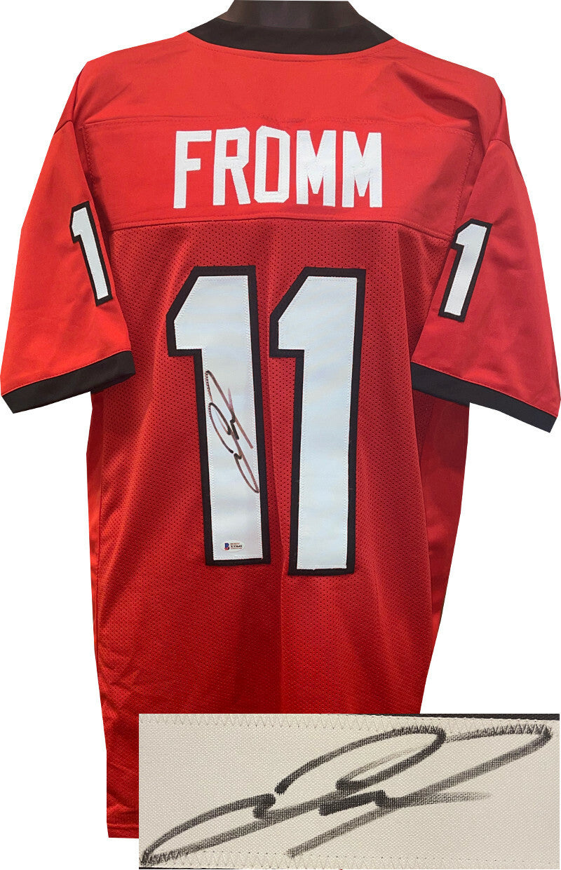 Jake Fromm signed Georgia Red Custom Stitched College Football Jersey XL - BAS