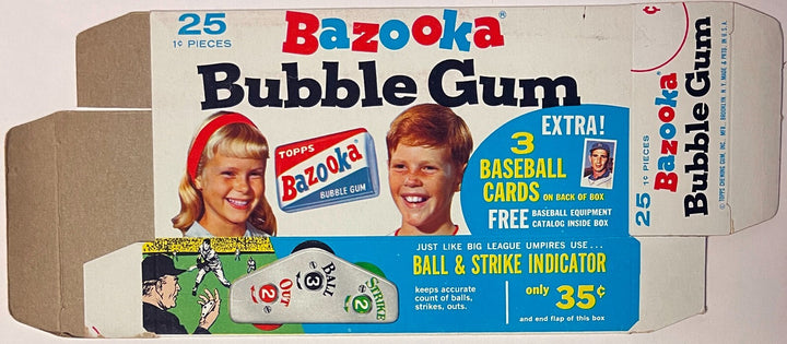 1967 Bazooka Compete Box 25-piece Allen #4, Stottlemyre #5, Conigliaro #6 of 48