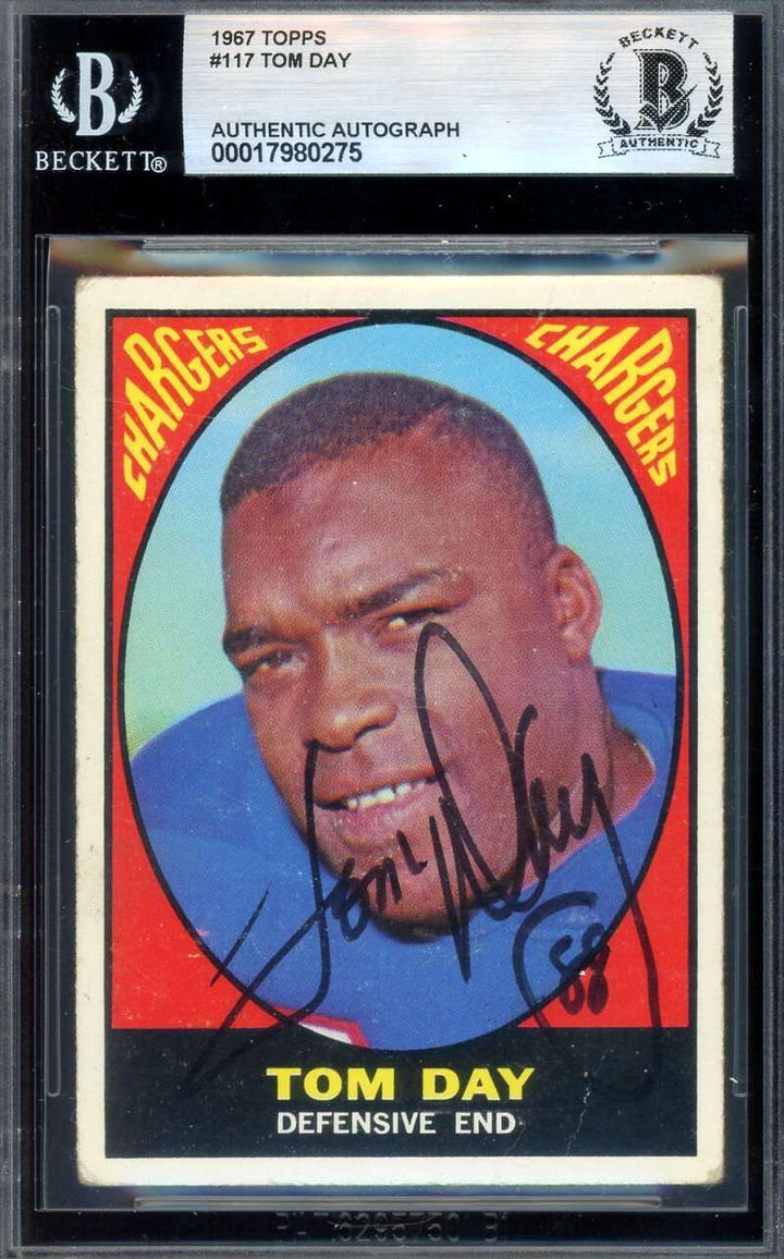 Tom Day Beckett BAS Signed 1967 Topps Autograph