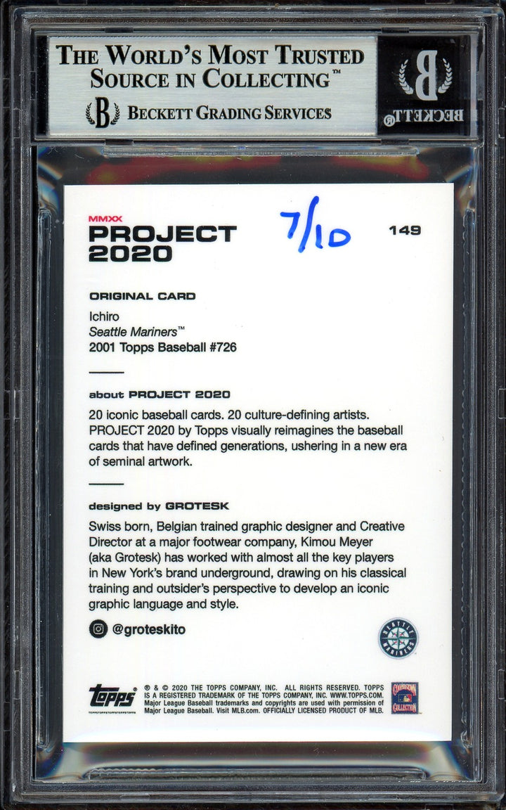 Ichiro Suzuki Auto Topps Project 2020 Grotesk Card 149 Mariners Gold /10 Beckett