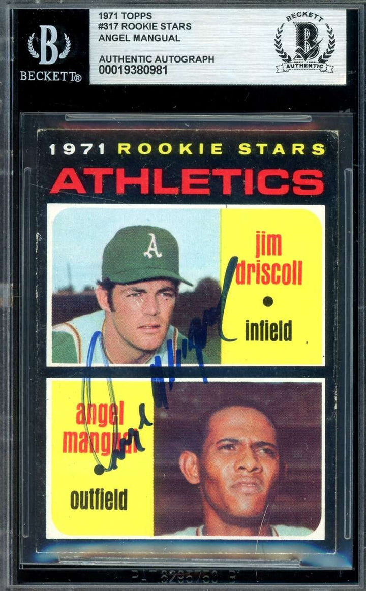 Angel Mangual Beckett BAS Signed 1971 Topps Rookie Stars Autographed