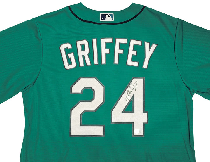 Seattle Mariners Ken Griffey Jr. Signed Teal Nike Jersey Size L Beckett Wit