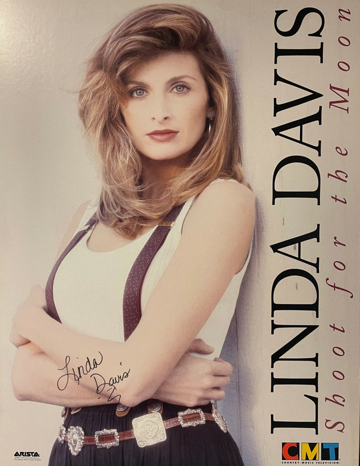 Linda Davis signed 1993 CMT/Arista Shoot For the Moon 17x22 Poster
