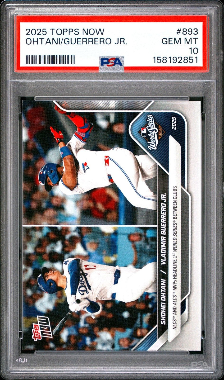 Graded 2025 Topps Now Shohei Ohtani Vladimir Guerrero Jr. #893 Card PSA 10