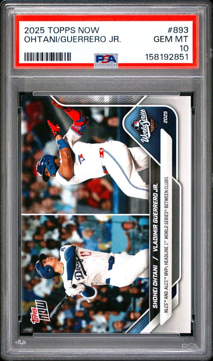 Graded 2025 Topps Now Shohei Ohtani Vladimir Guerrero Jr. #893 Card PSA 10