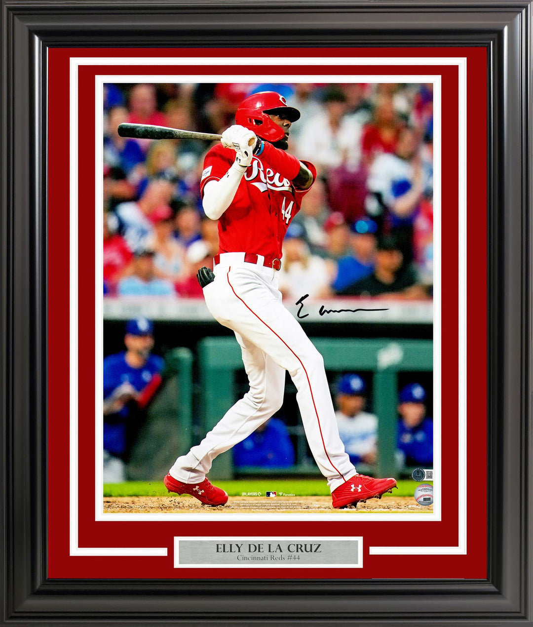 Elly De La Cruz Signed Framed 16x20 Photo Cincinnati Reds Beckett BAS Witness