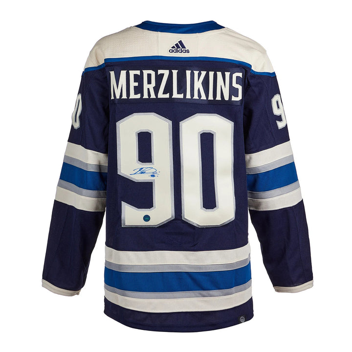 Elvis Merzlikins Signed Columbus Blue Jackets Alternate adidas Jersey