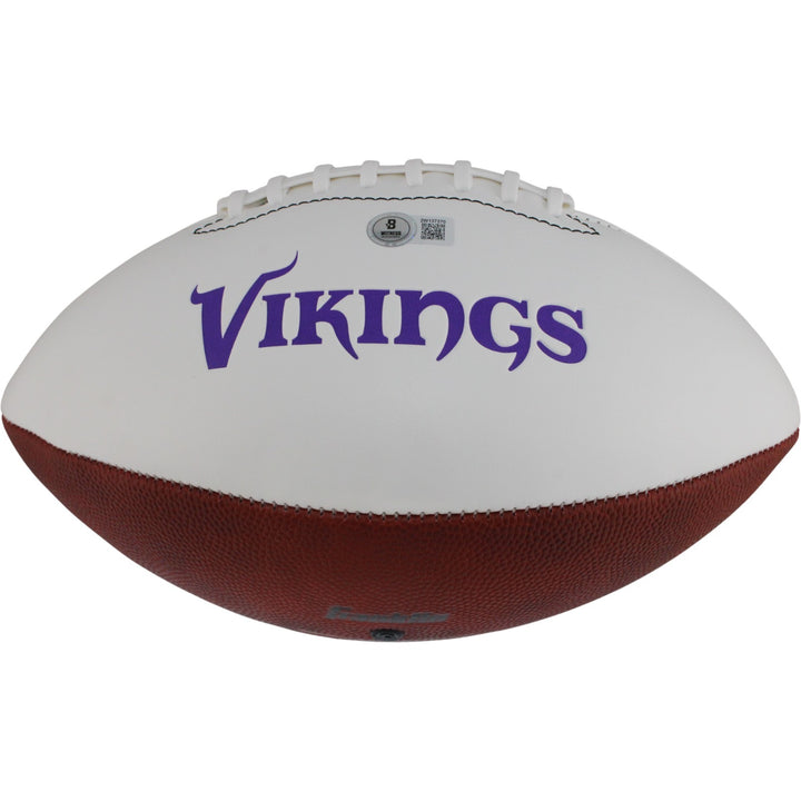 Jordan Addison Autographed Minnesota Vikings Logo Football SKOL Beckett 53897