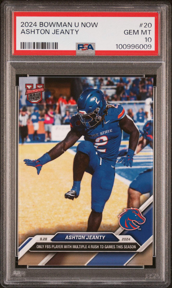 Graded 2024 Topps Bowman U Now Ashton Jeanty #20 Rookie RC Football Card PSA 10