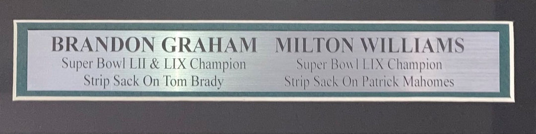 Graham Williams Signed Framed 16x20 Eagles Super Bowl Strip Sack Photo BAS