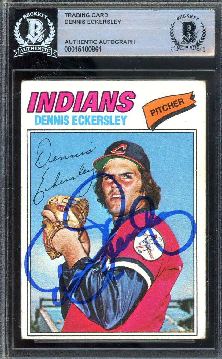 Dennis Eckersley Beckett BAS Signed 1977 Topps Autograph