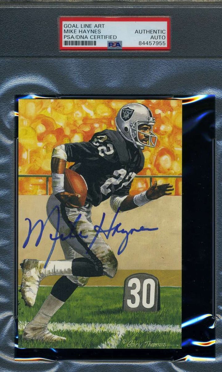 Mike Haynes PSA DNA Slabbed Signed Goal Line Art Card Autograph GLAC