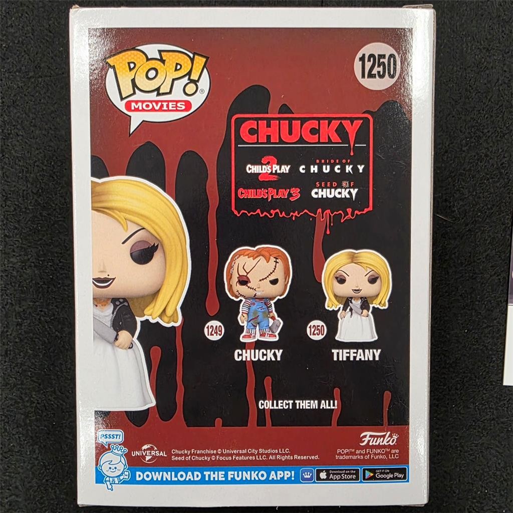 Jennifer Tilly signed Bride of Chucky Tiffany Funko Pop 1250 white autograph JSA