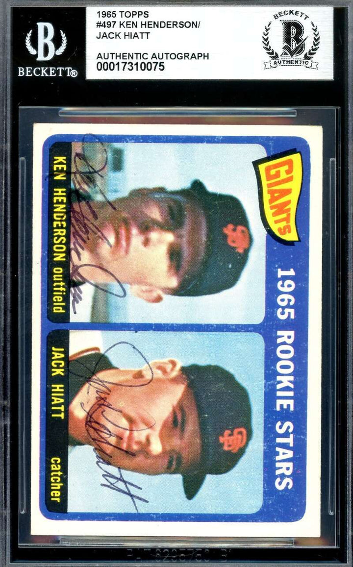 Ken Henderson Jack Hiatt Beckett BAS Signed 1965 Topps Rookie Autograph