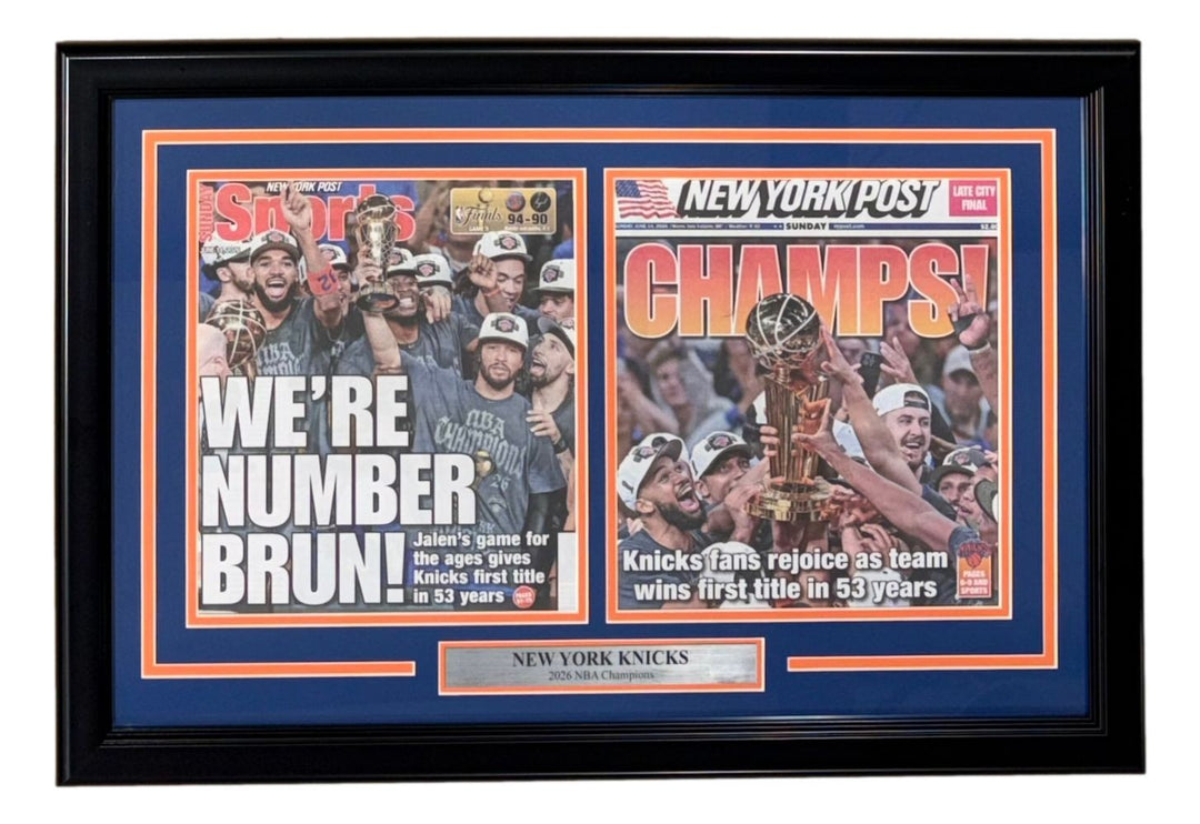 New York Knicks Framed 2026 NBA Champions New York Post Newspaper