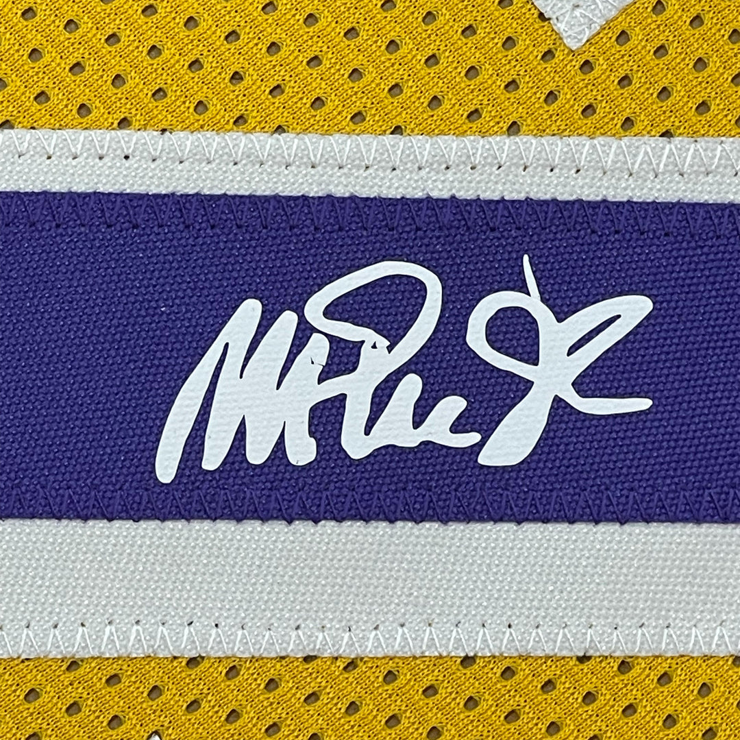 Framed Facsimile Autographed Earvin Magic Johnson 33x42 Reprint Auto Jersey