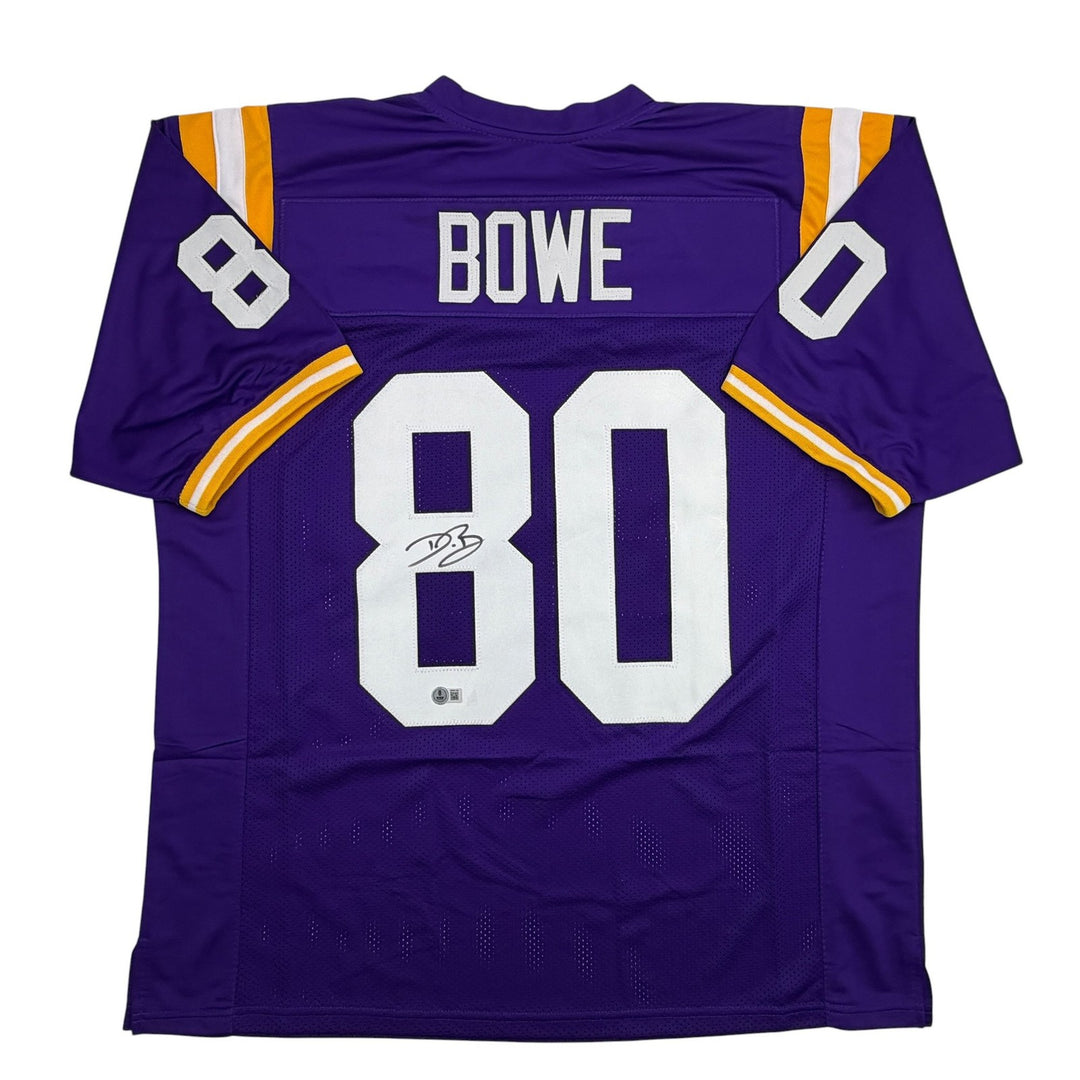 Autographed/Signed Dwayne Bowe LSU Purple College Jersey Beckett BAS COA