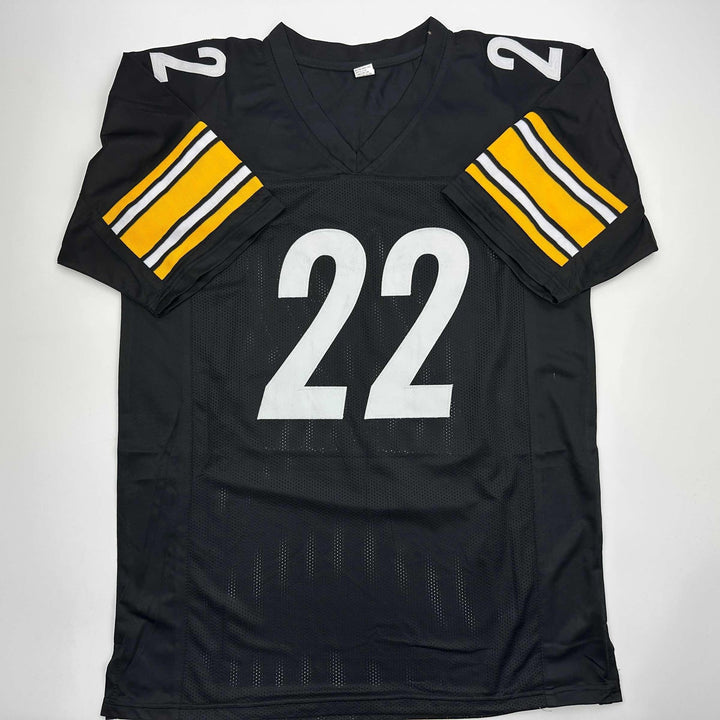 Autographed/Signed Najee Harris Pittsburgh Black Football Jersey Beckett BAS COA