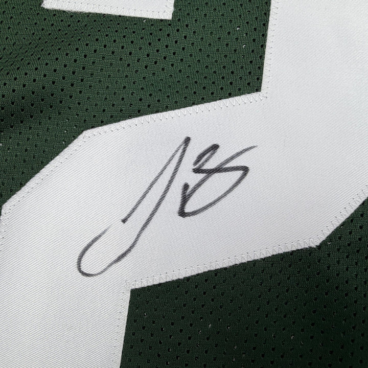 Autographed/Signed Le'Veon LeVeon Bell Michigan State Green Jersey Beckett COA