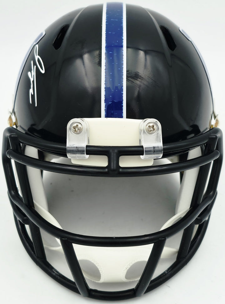 Jonathan Taylor Signed Colts 2023 Alternate Black Speed Mini Helmet Beckett Wit